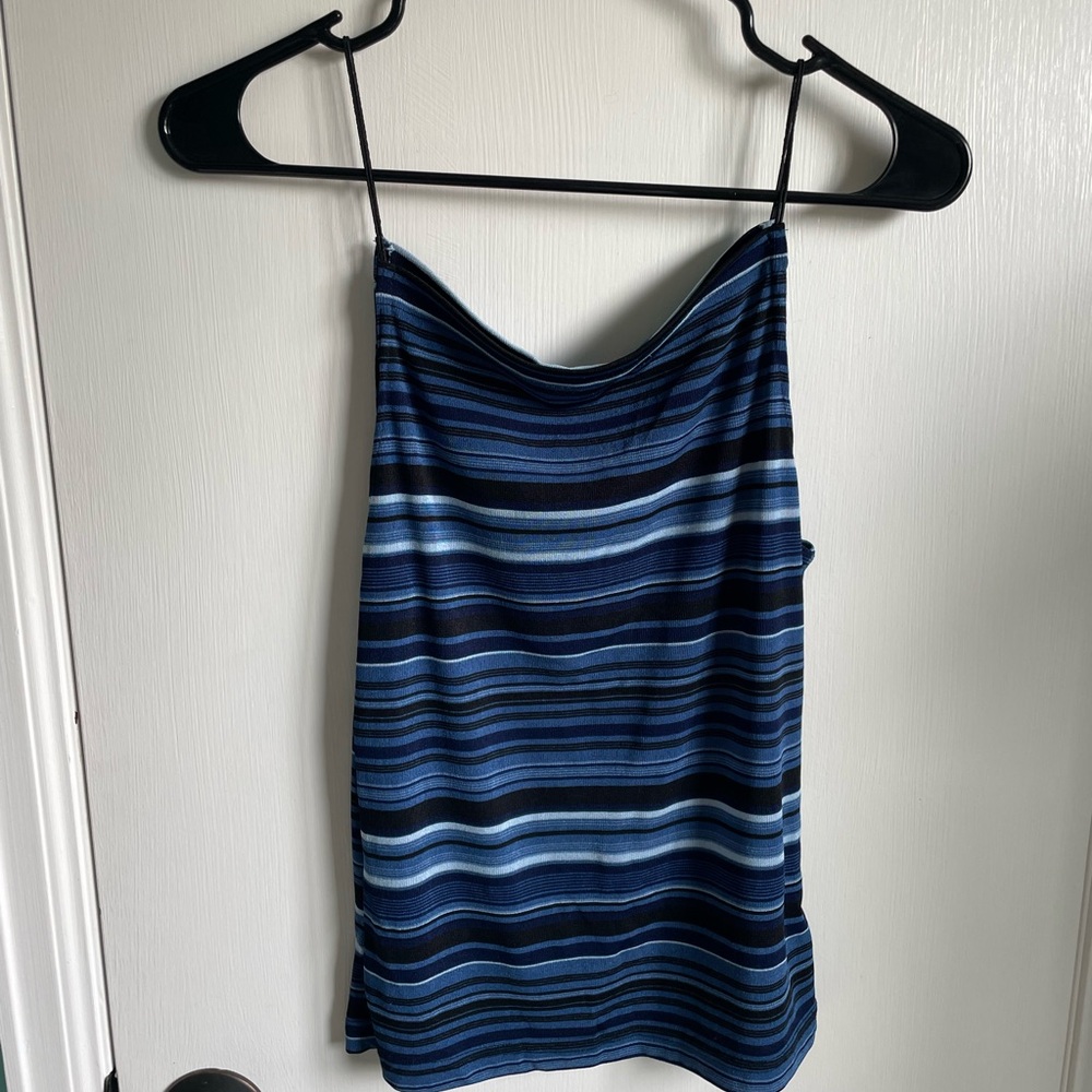A. Byer Navy and Light Blue Striped Camisole